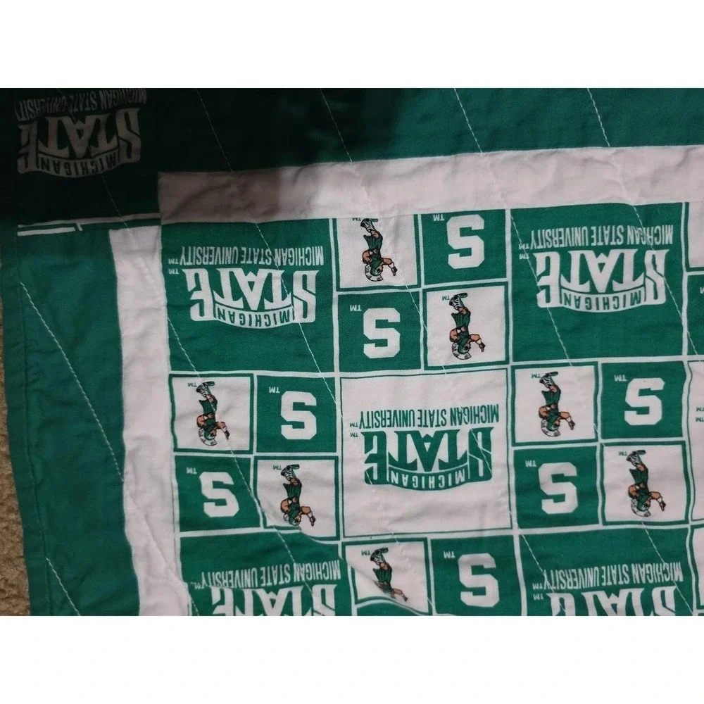 Quilted Table Runner Handmade Michigan State Spartans 35.5x11.5